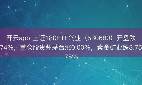 開云app 上證180ETF興業(yè)（530680）開盤跌0.74%，重倉股貴州茅臺(tái)漲0.00%，紫金礦業(yè)跌3.75%